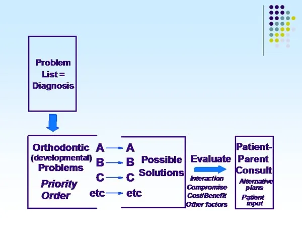Planning approach: prioritized problem list, possible solutions, patient-parent conference.