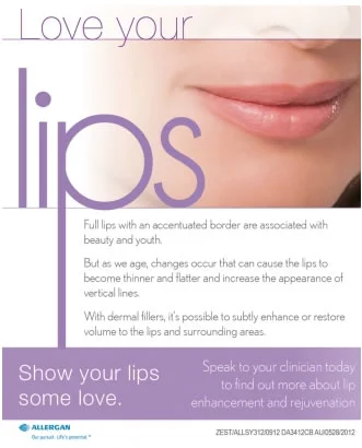 Lip enhancement advertisement