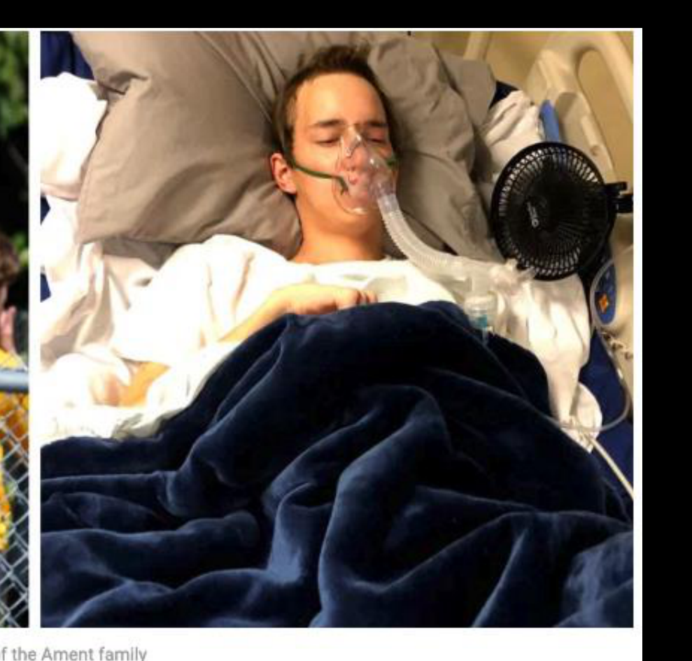 Daniel Ament, before and during his illness. Photos courtesy of the Ament family