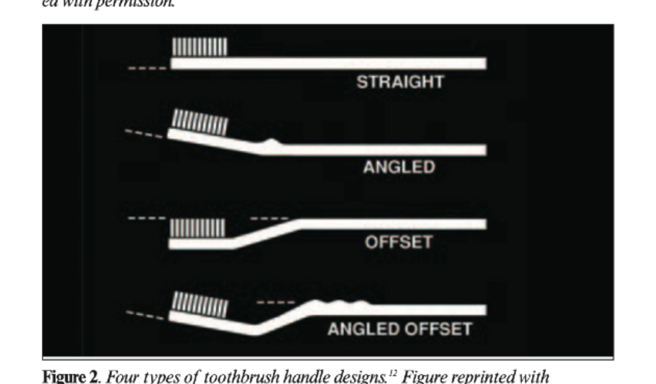 Figure 2. Four types of toothbrush handle designs.¹² Figure reprinted with permission.