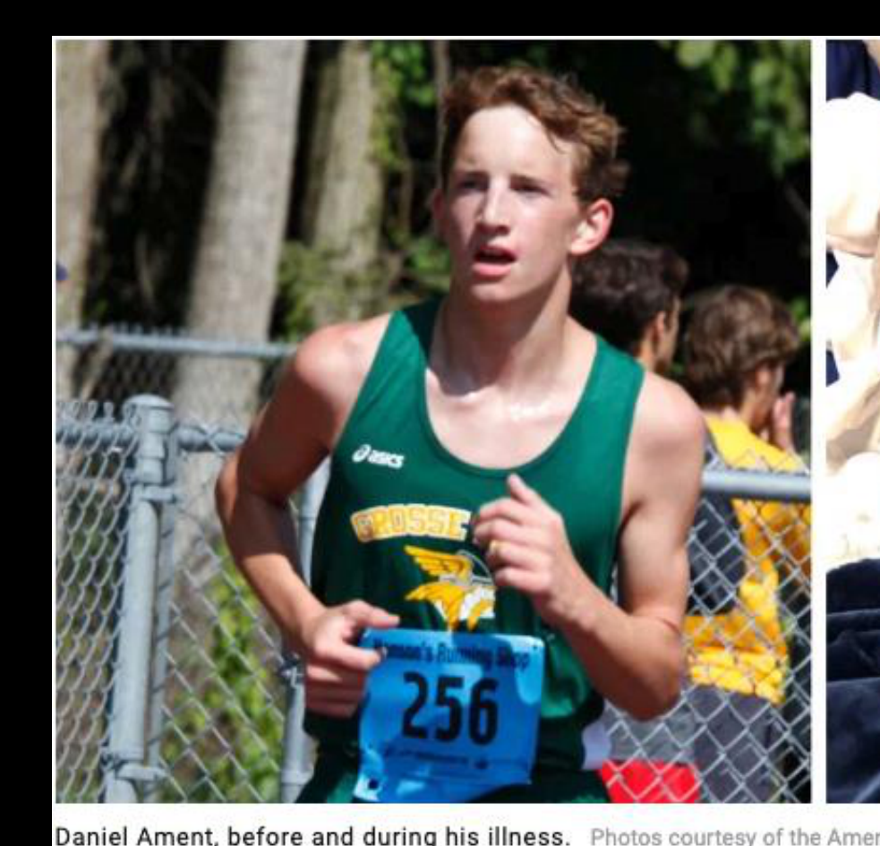 Daniel Ament, before and during his illness. Photos courtesy of the Ament family