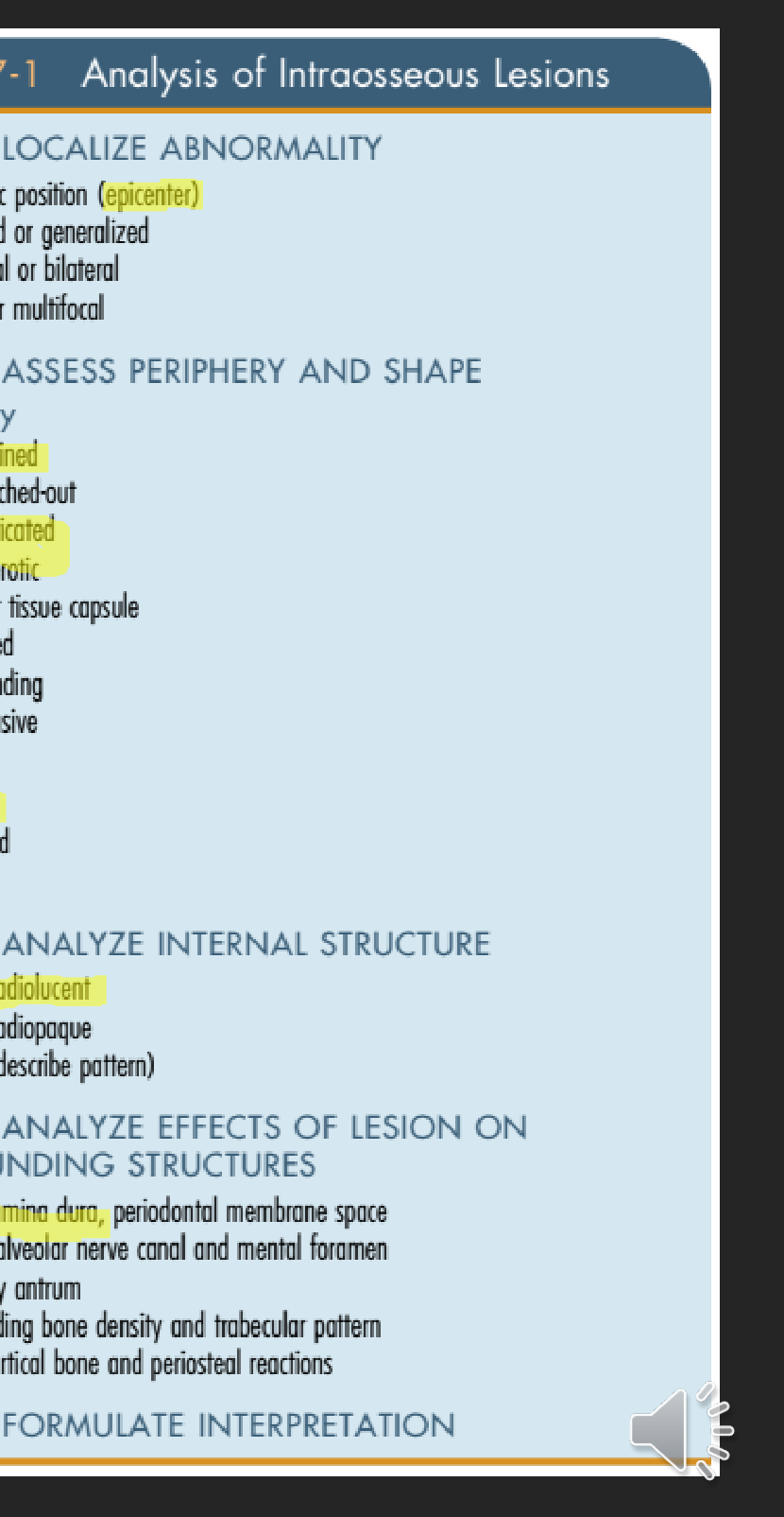 BOX 17-1 Analysis of Intraosseous Lesions