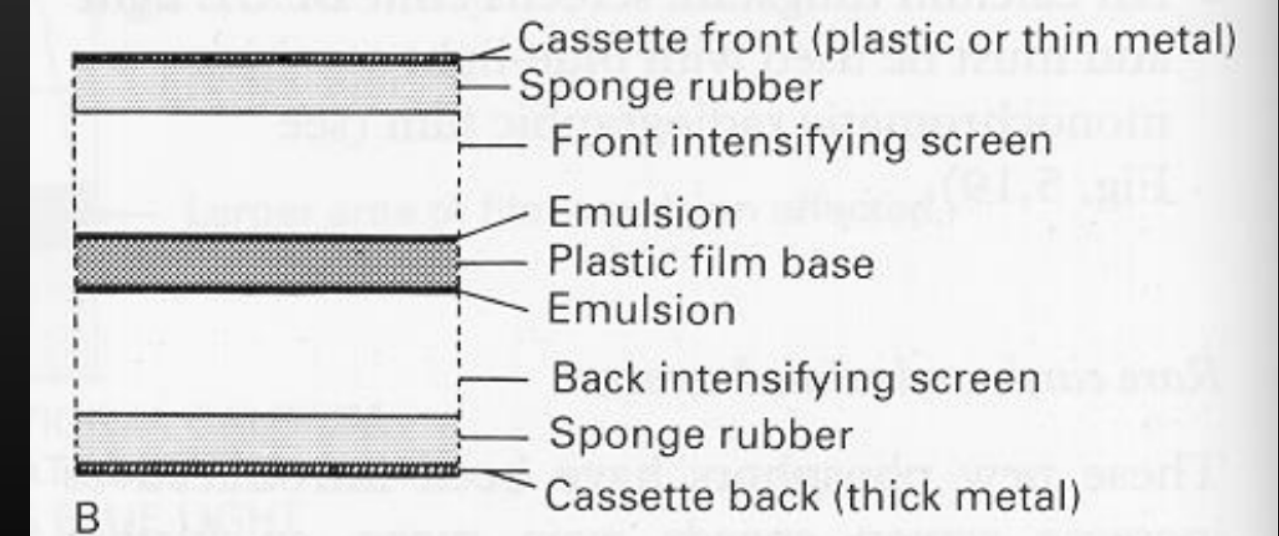 B Diagram showing the cross-sectional components in a cassette.