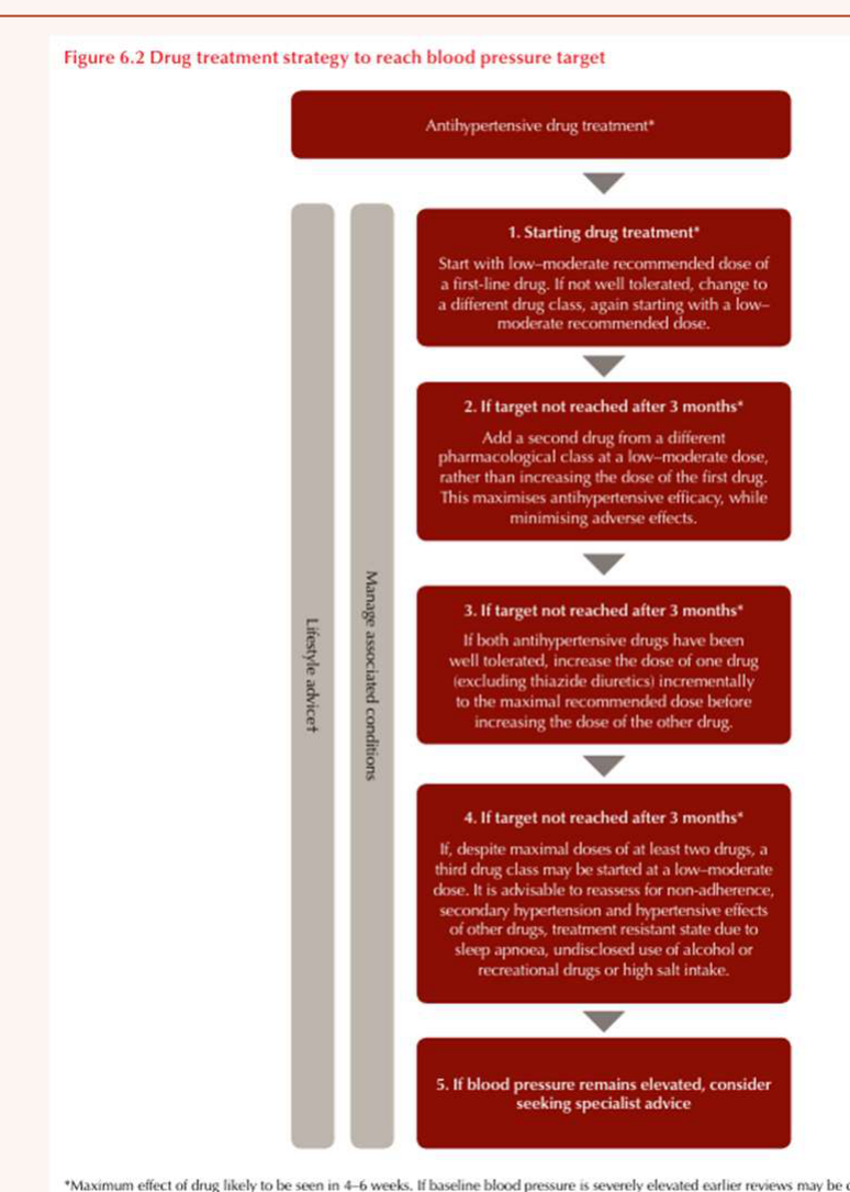 Figure 6-2 Drug treatment strategy to reach blood pressure target